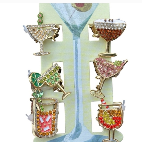 🔹Piper K Martini Cosmo Margarita Cocktail Drinks Espresso Mini Hair Clips Viral - Picture 3 of 3